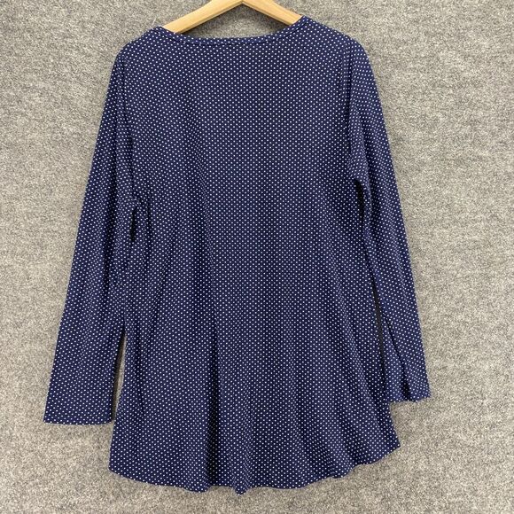 LulaRoe Top Women M Medium Blue Polka Dot Long Sleeve Round Neck Pullover Casual - Picture 2 of 9